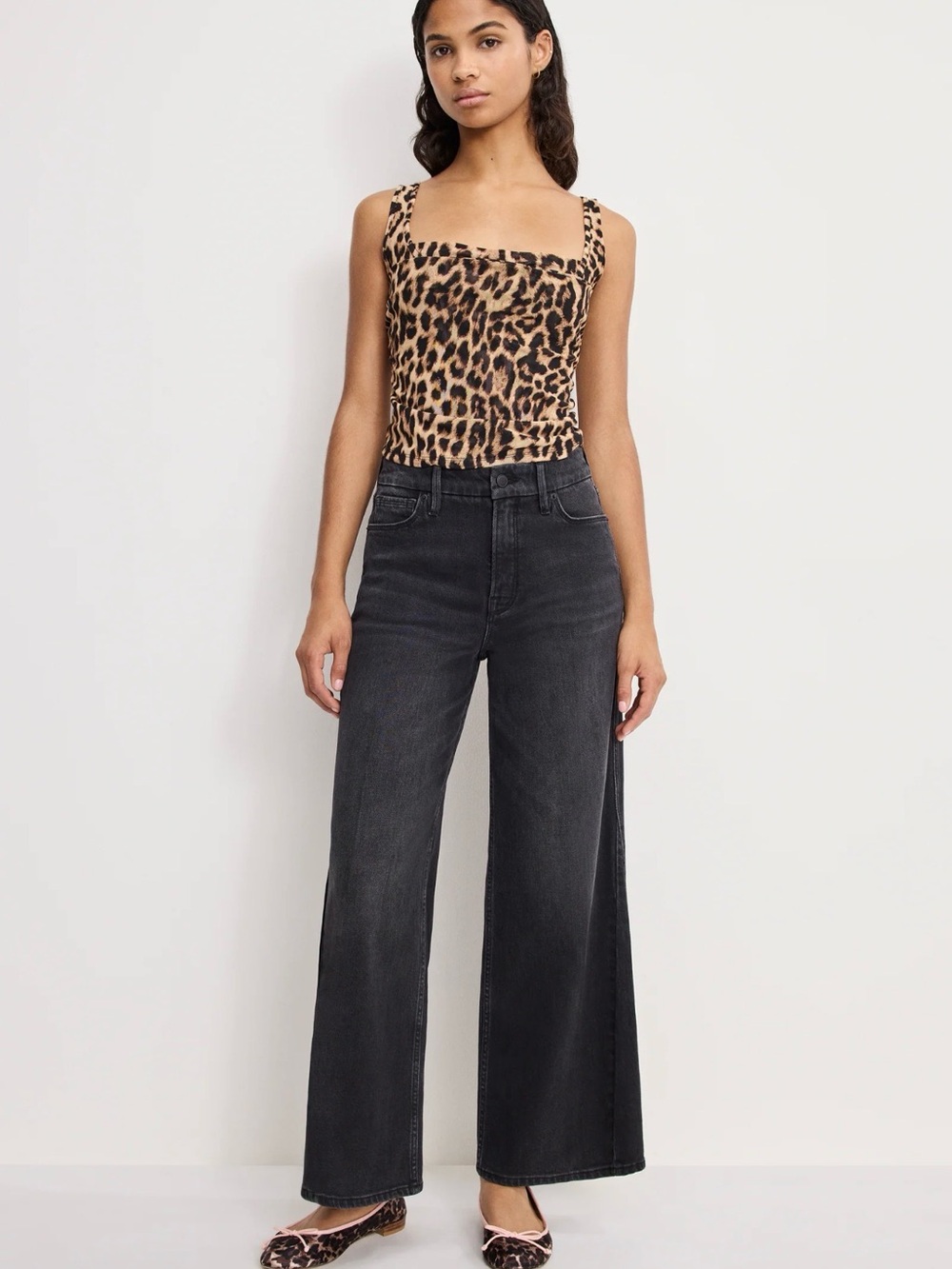 Good American Good Skate Cropped Wide Jeans - Size 20